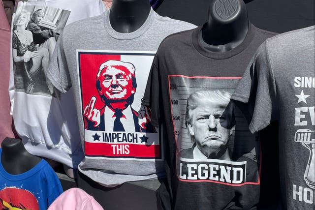 <p>Donald Trump merchandise in Huntington Beach, California</p>