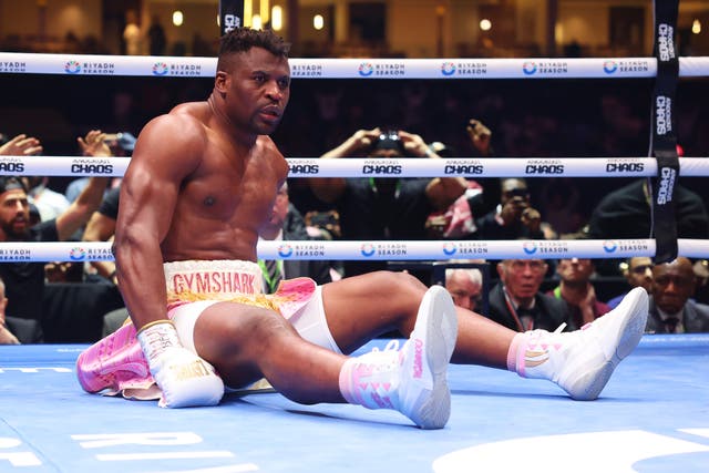 <p>Francis Ngannou was badly beaten by Anthony Joshua in his most-recent boxing match</p>