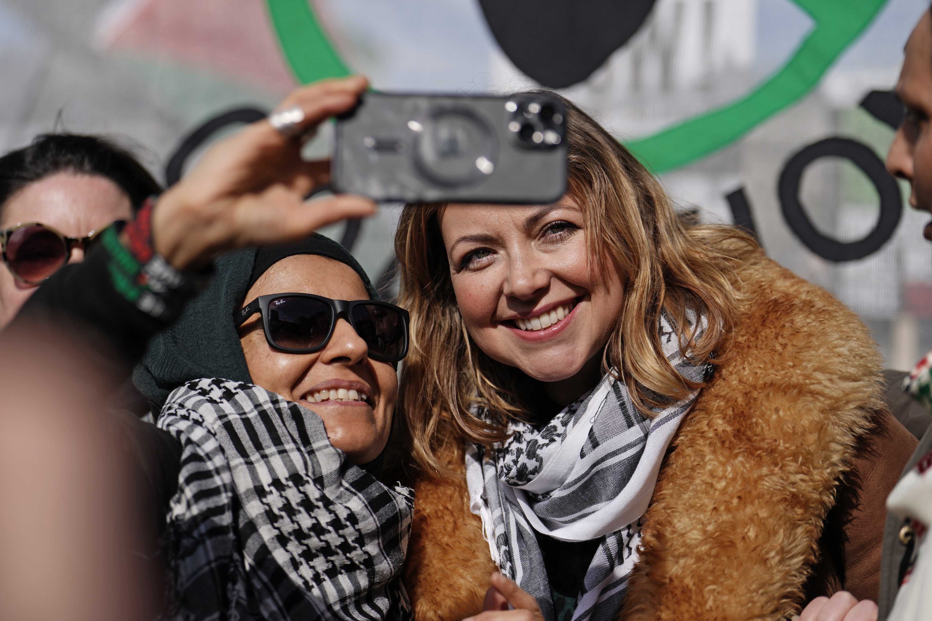Charlotte Church (right) takes part in a pro-Palestine march in central London