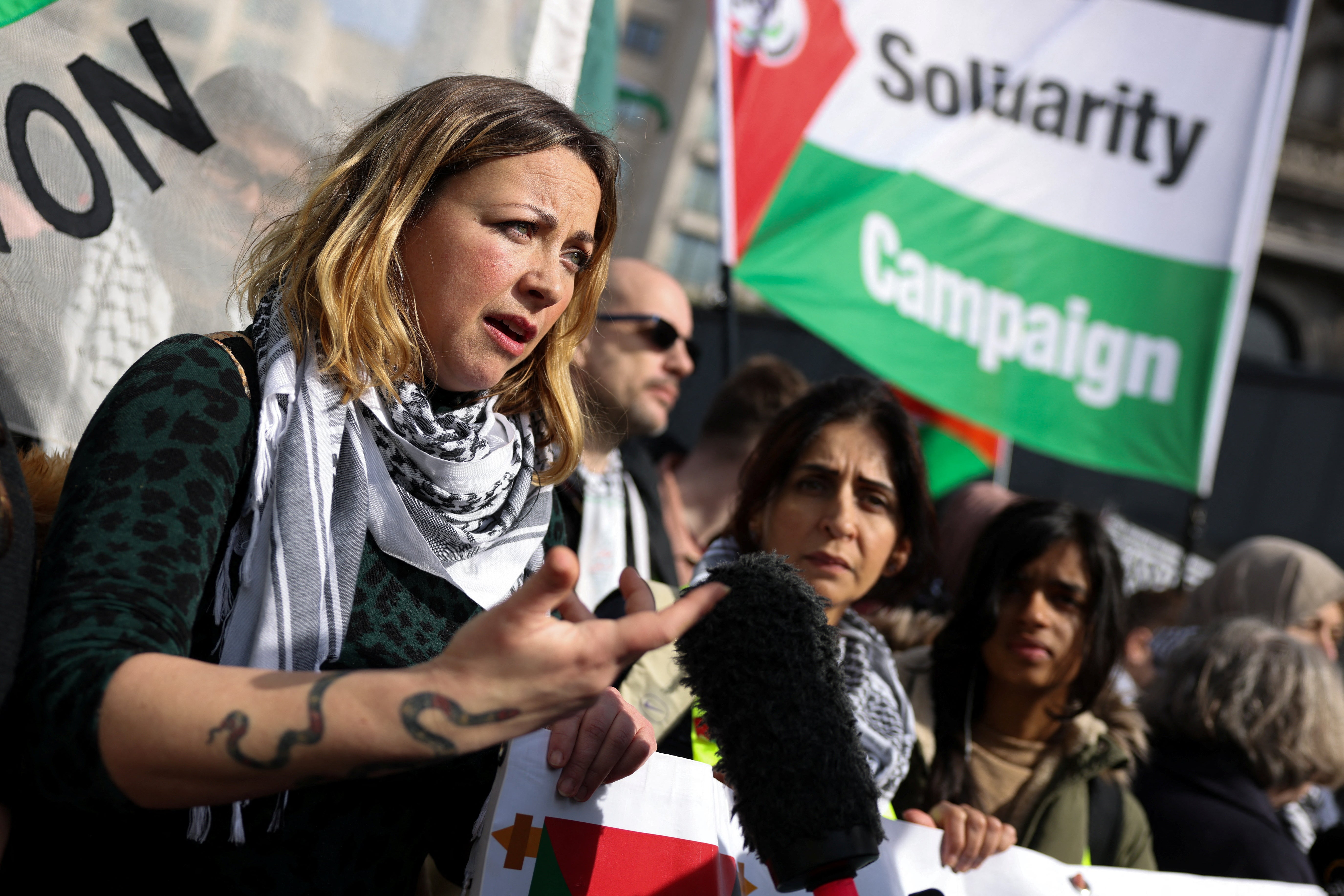 Charlotte Church said she joined the protest to ‘show solidarity with the people of Palestine for all that they are suffering through’