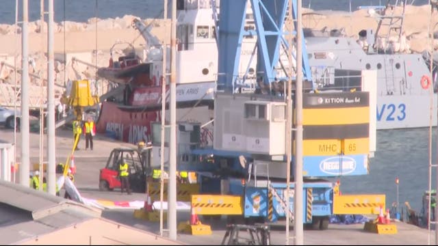 <p>Humanitarian aid for Gaza in Cyprus dock</p>