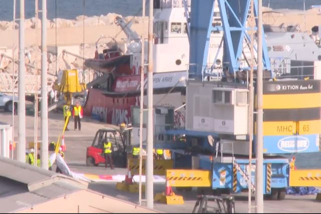 <p>Humanitarian aid for Gaza in Cyprus dock</p>