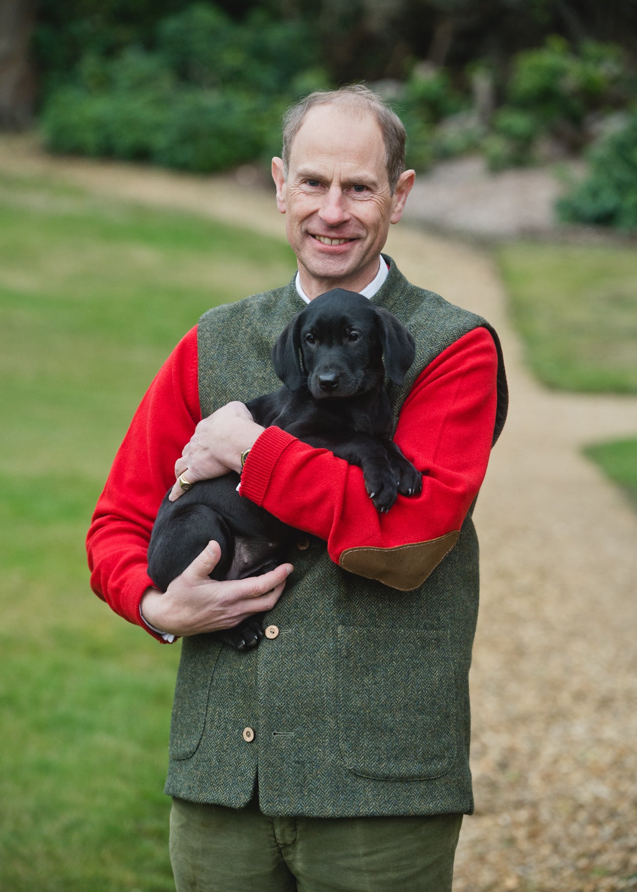Duke of Edinburgh with his labrador puppy Teasel