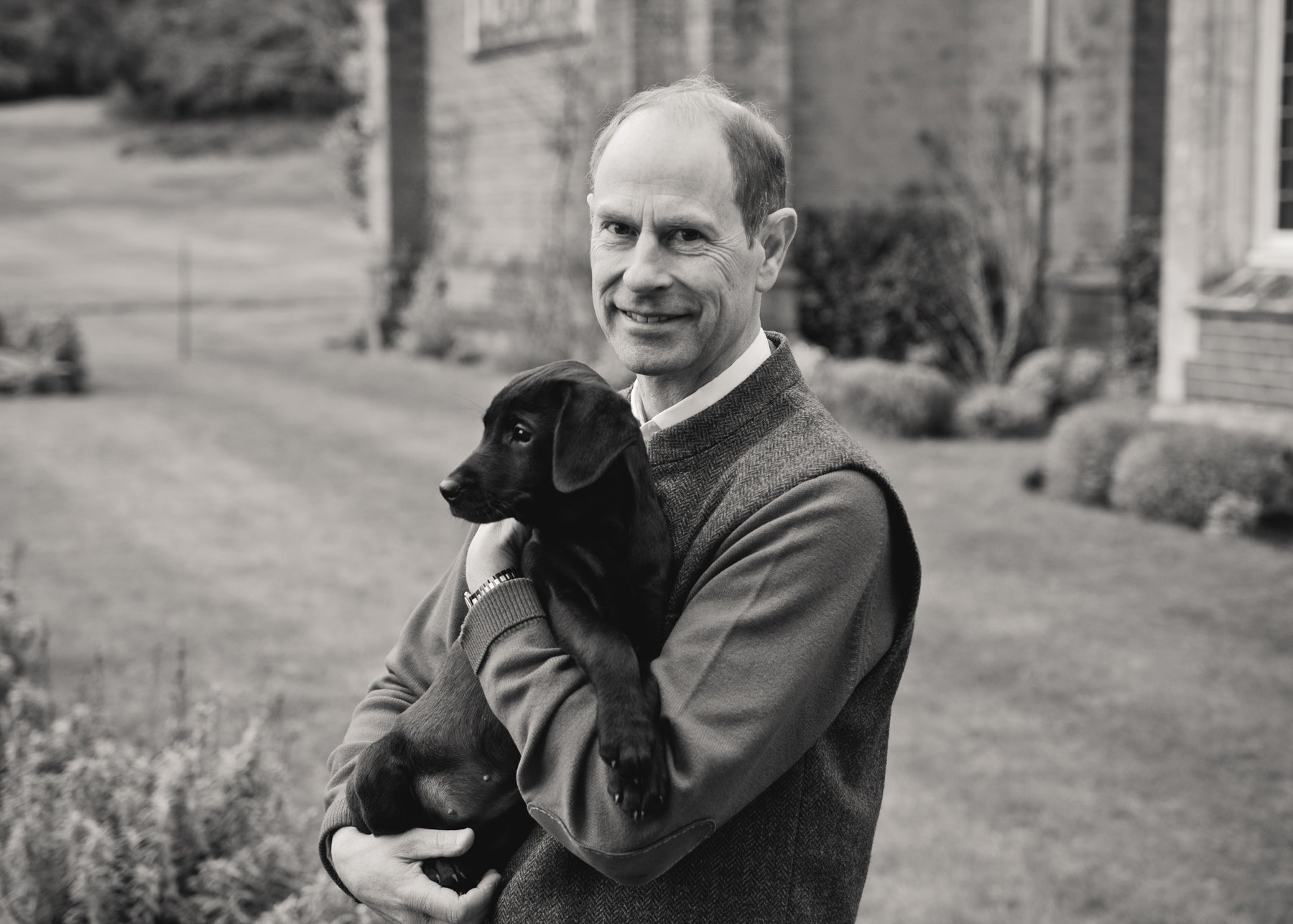 Duke of Edinburgh with his labrador puppy Teasel