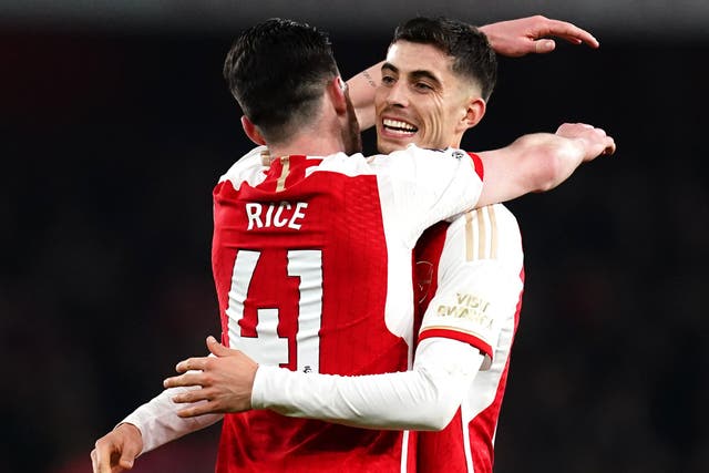 Kai Havertz, right, was Arsenal’s match-winner (John Walton/PA)