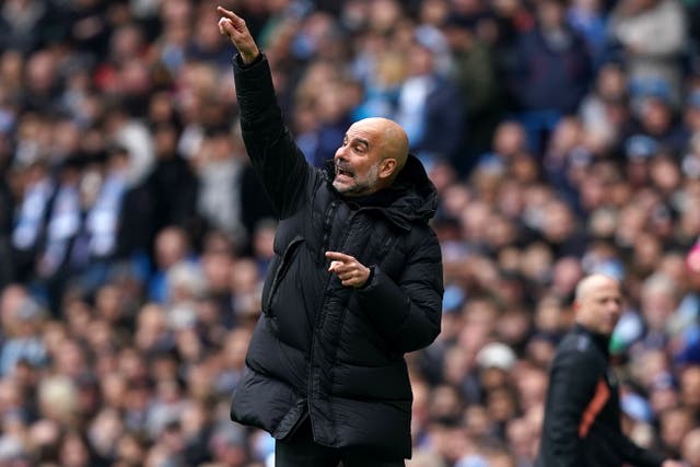 Pep Guardiola hopes Manchester City can rise above everything at Liverpool (Martin Rickett/PA)