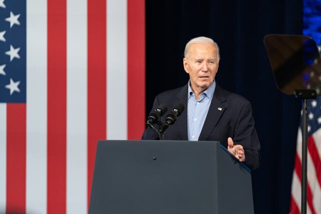 <p>President Joe Biden speaks at a campaign event at Pullman Yards on March 9, 2024 in Atlanta, Georgia</p>
