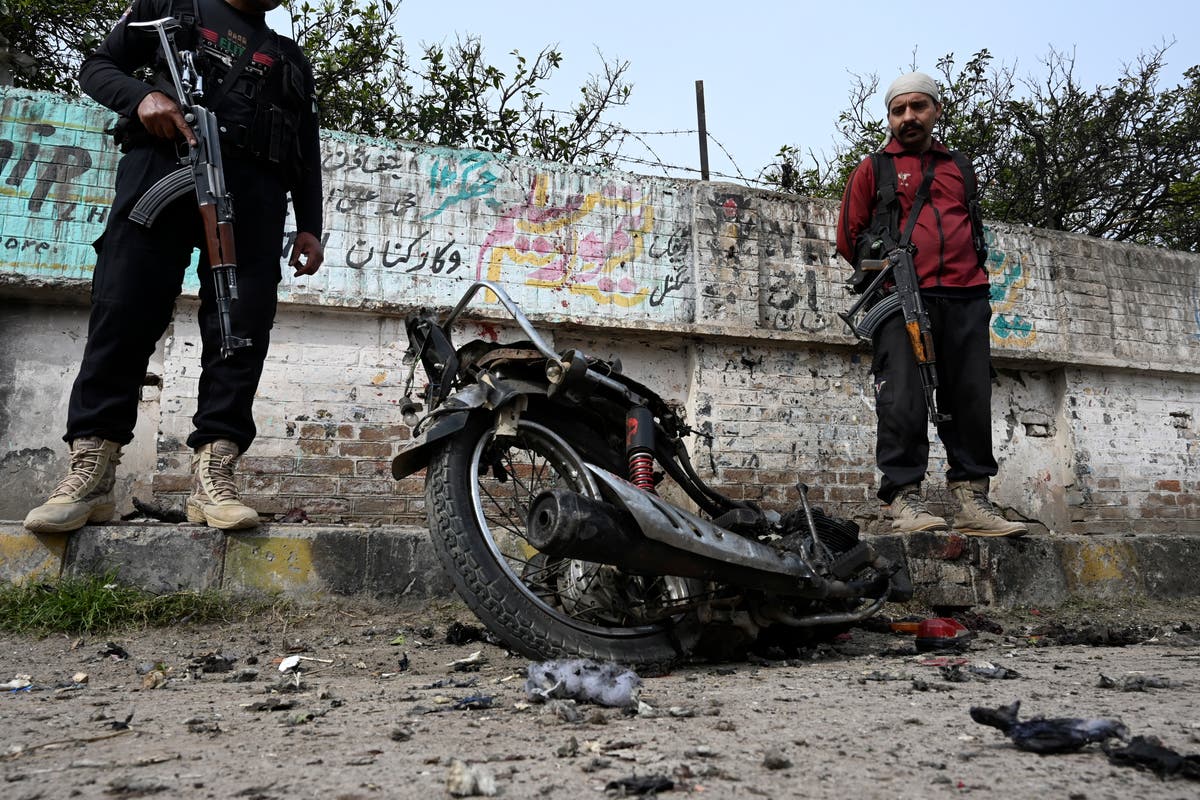 2 killed as a motorcycle loaded with explosives detonates in the Pakistani city of Peshawar