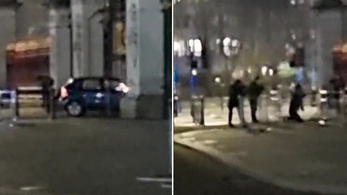 Watch: Moment car driven into Buckingham Palace gates as loud bang heard