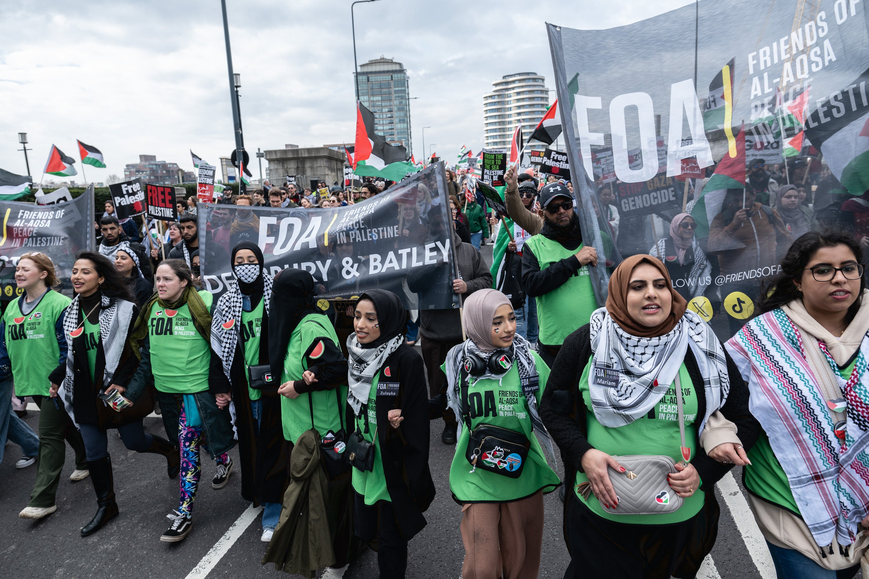 Saturday’s march was organised by the Palestine Solidarity Campaign