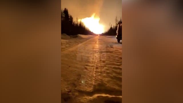 <p>Russian gas pipeline explodes in huge fireball blast amid series of ‘Ukrainian strikes’</p>