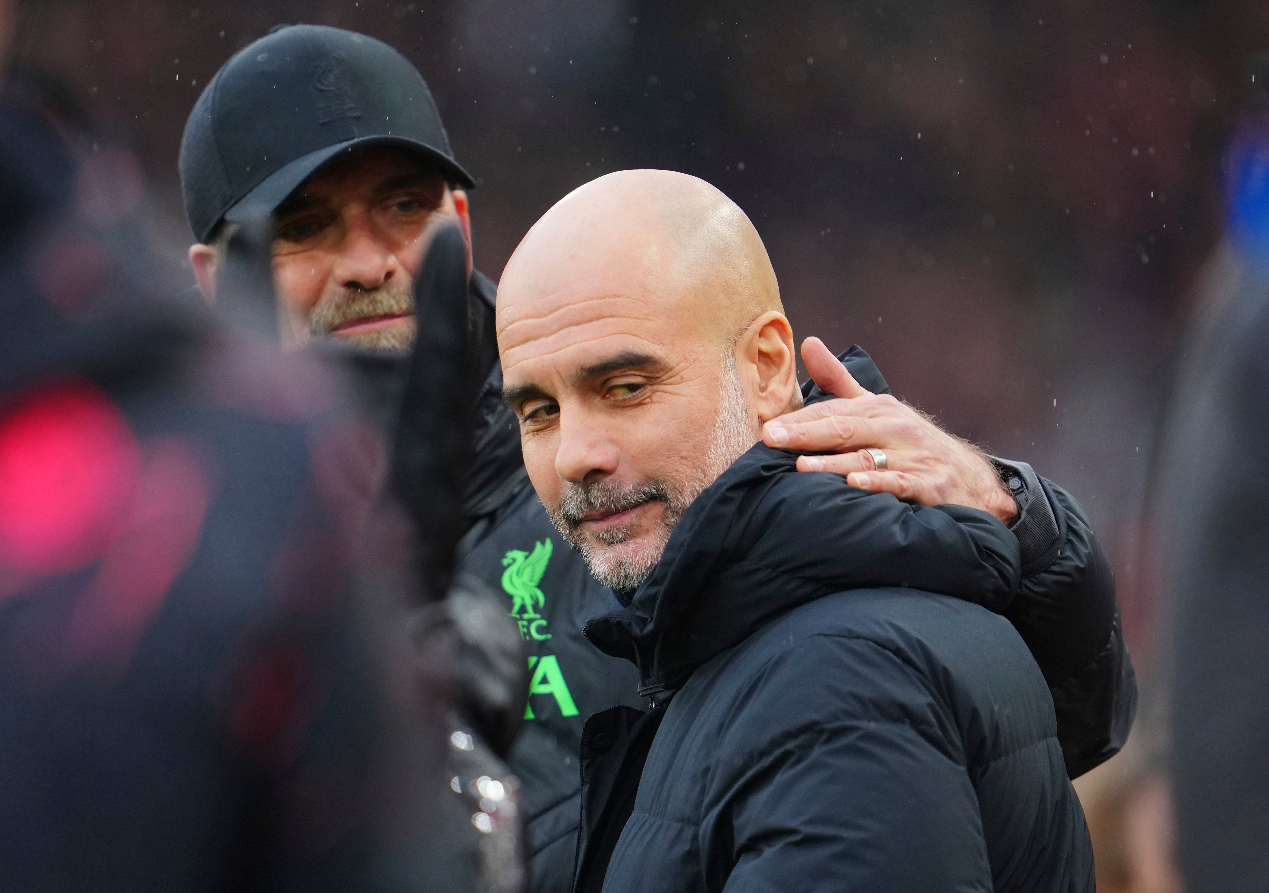 Klopp and Guardiola embraced at full time