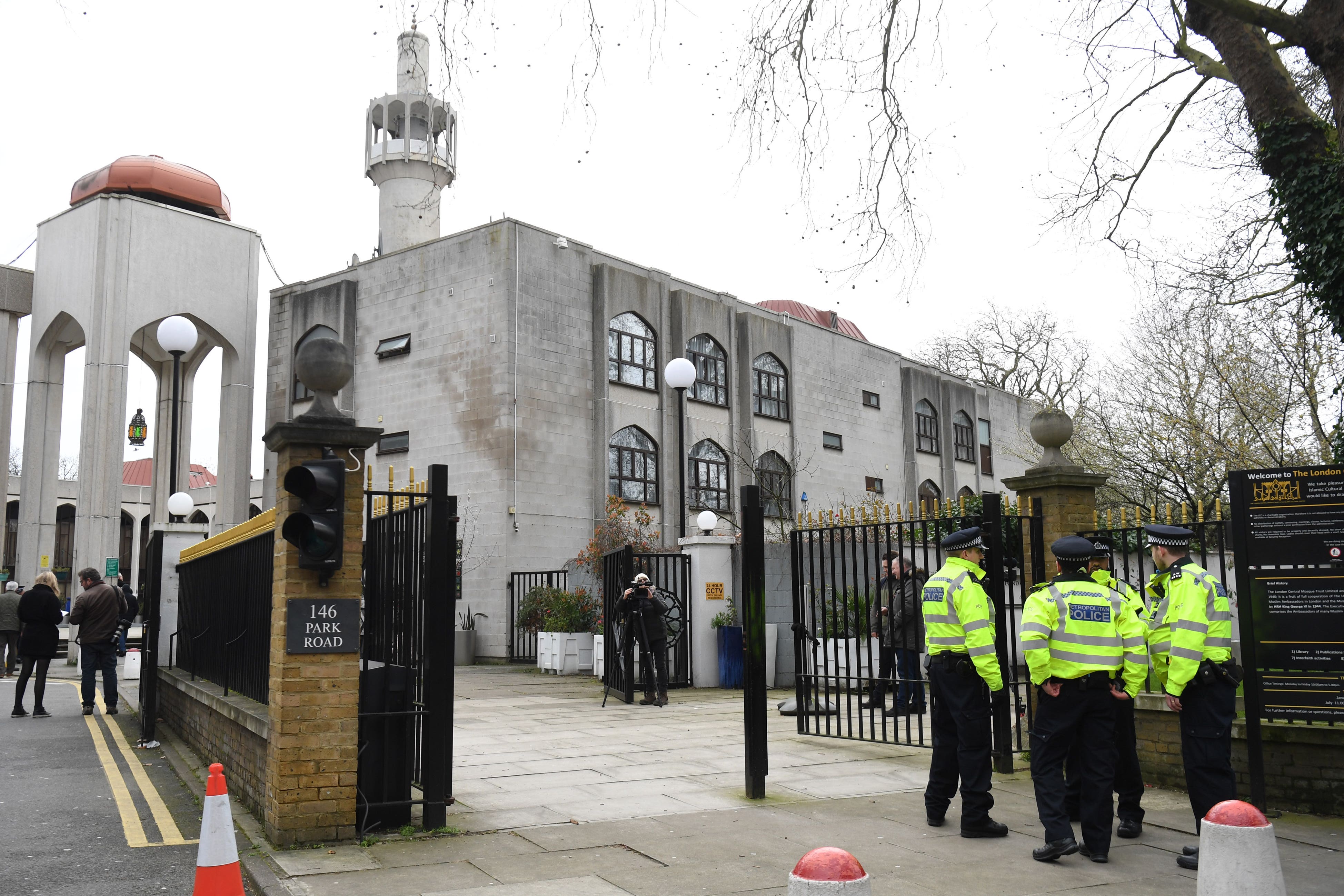 Police outside the London Central Mosque (PA)