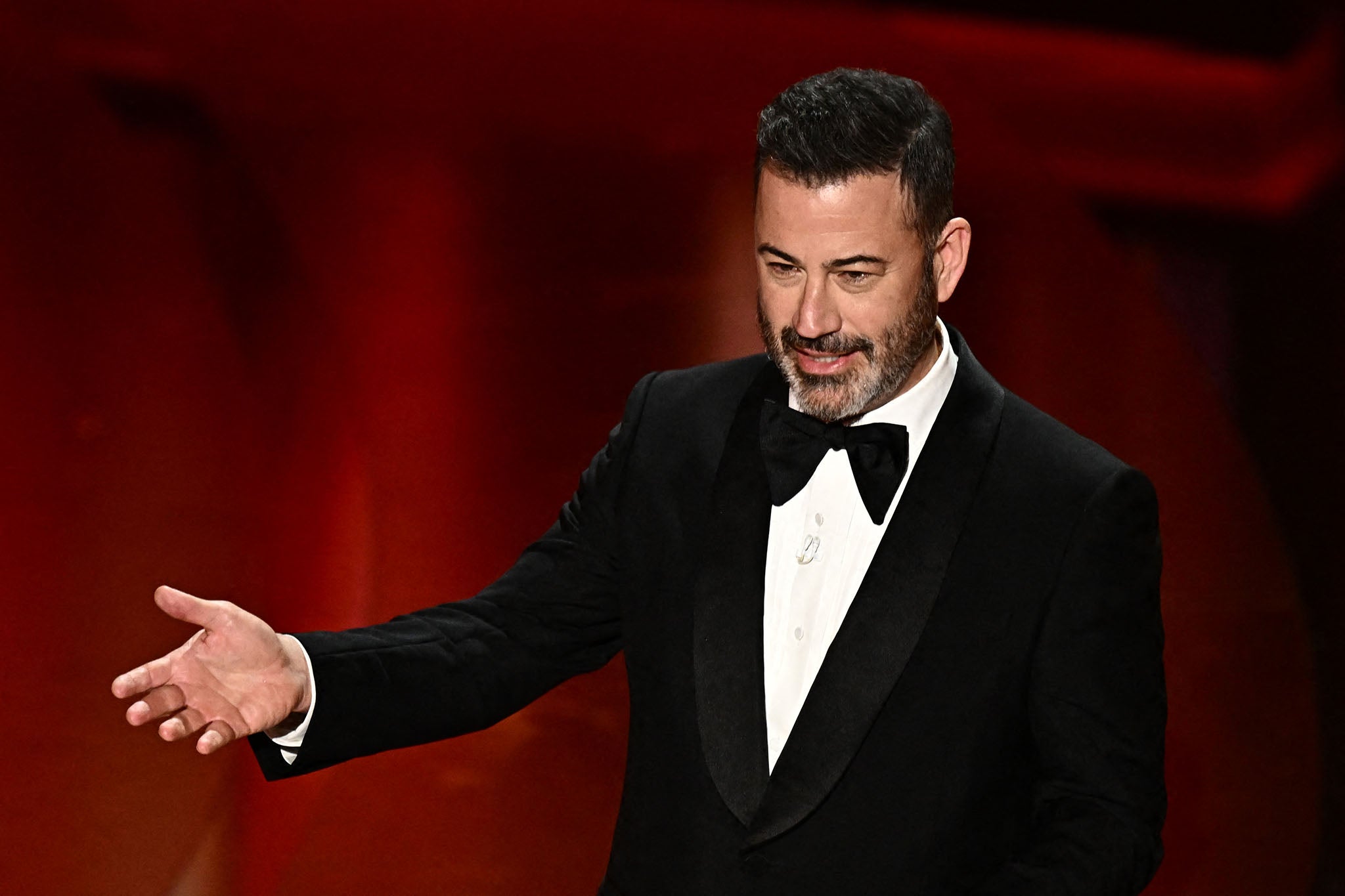 Time for a change: Jimmy Kimmel delivers his opening monologue at the 96th annual Academy Awards