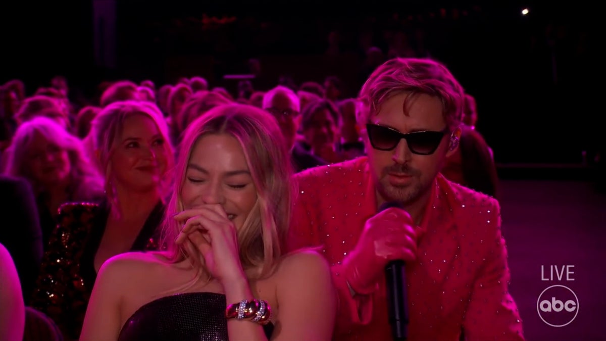 Ryan Gosling has Margot Robbie in fits of laughter during I’m Just Ken performance