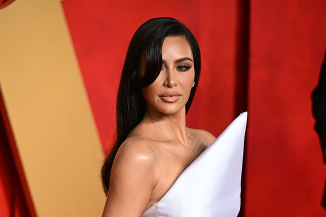 <p>Kim Kardashian attending the Vanity Fair Oscar Party held at the Wallis Annenberg Center for the Performing Arts in Beverly Hills, Los Angeles, California, USA. (Doug Peters/PA)</p>