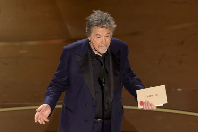 <p>Al Pacino presenting Best Picture at the 2024 Oscars </p>