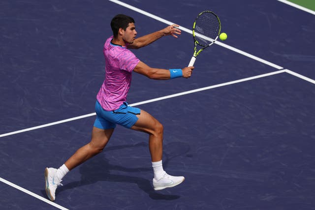 <p>Carlos Alcaraz booked his place in the fourth round of Indian Wells</p>