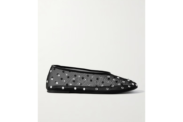 Mango’s dupe of Khaite’s crystal mesh ballet flats will save you £800 ...