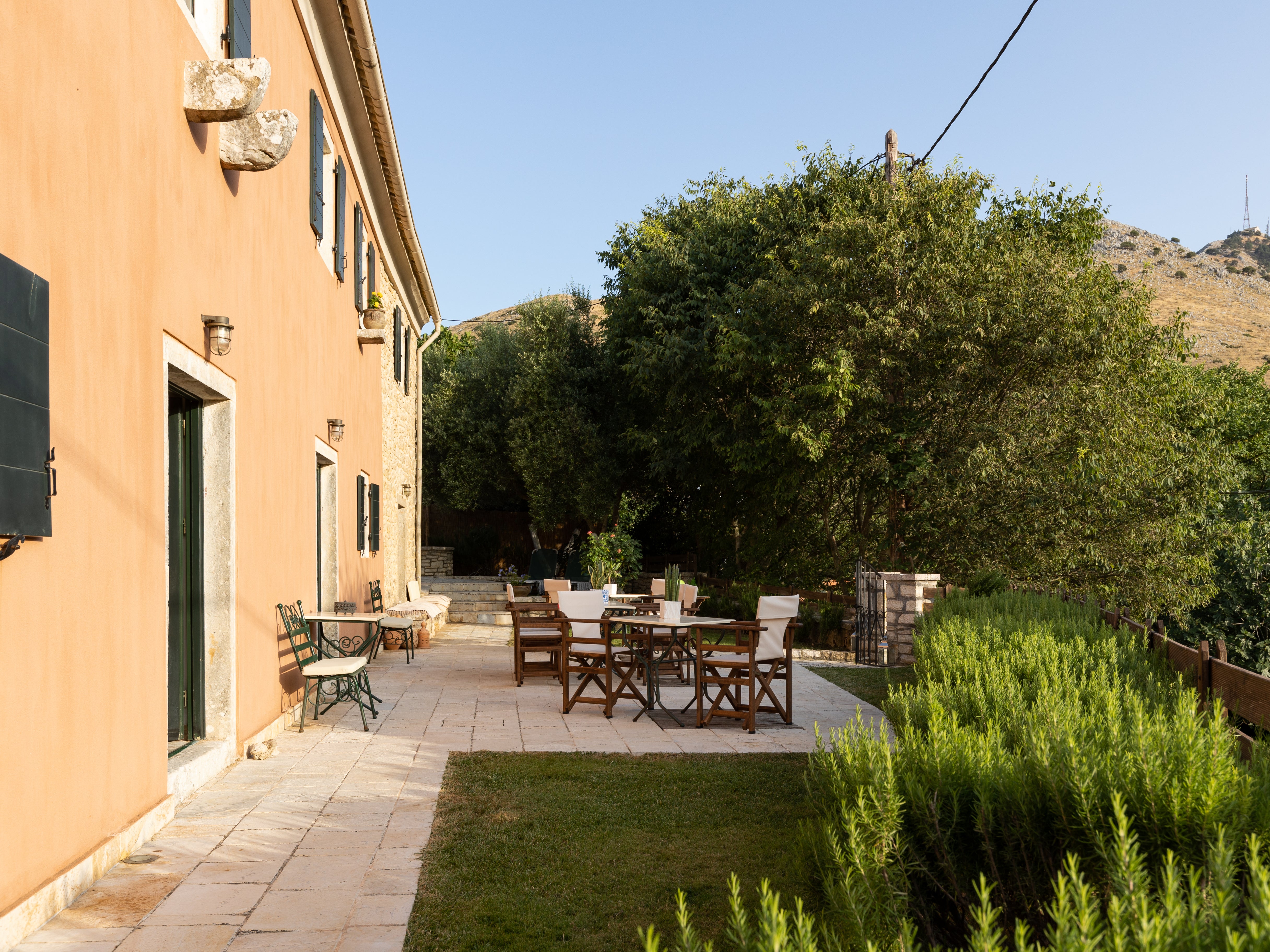 Breakfast on the terrace at The Merchant’s House is a charming way to start your day in Corfu