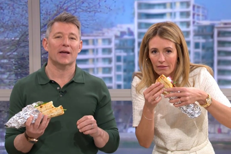Ben Shephard and Cat Deeley sampling some air fryer treats on ‘This Morning’