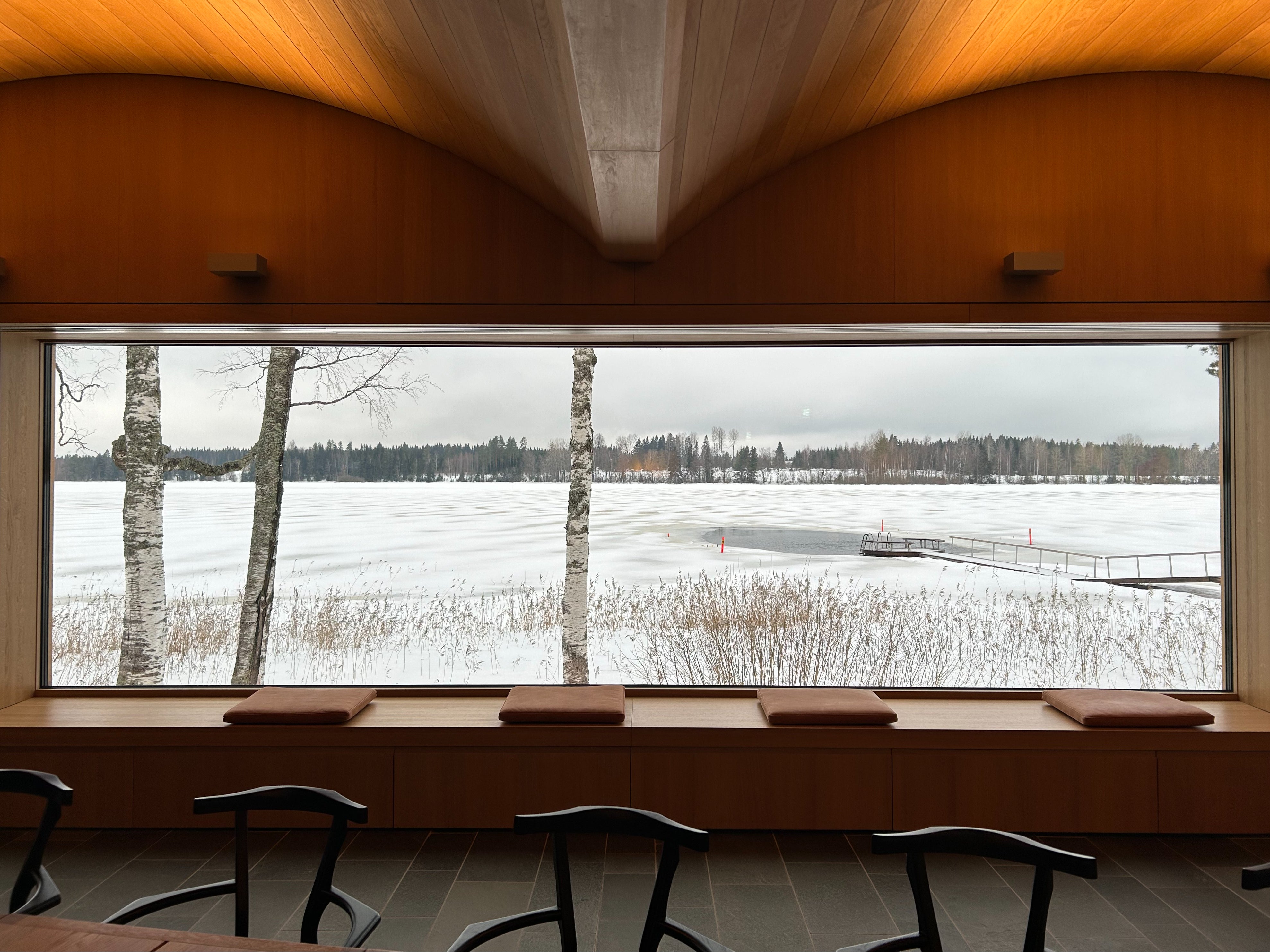 View from the ‘living room’ adjoining Serlachius Museum’s art sauna