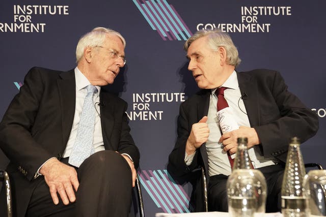 <p>Former prime ministers John Major and Gordon Brown at the launch of the final report of the Institute for Government’s year-long Commission on the Centre of Government</p>