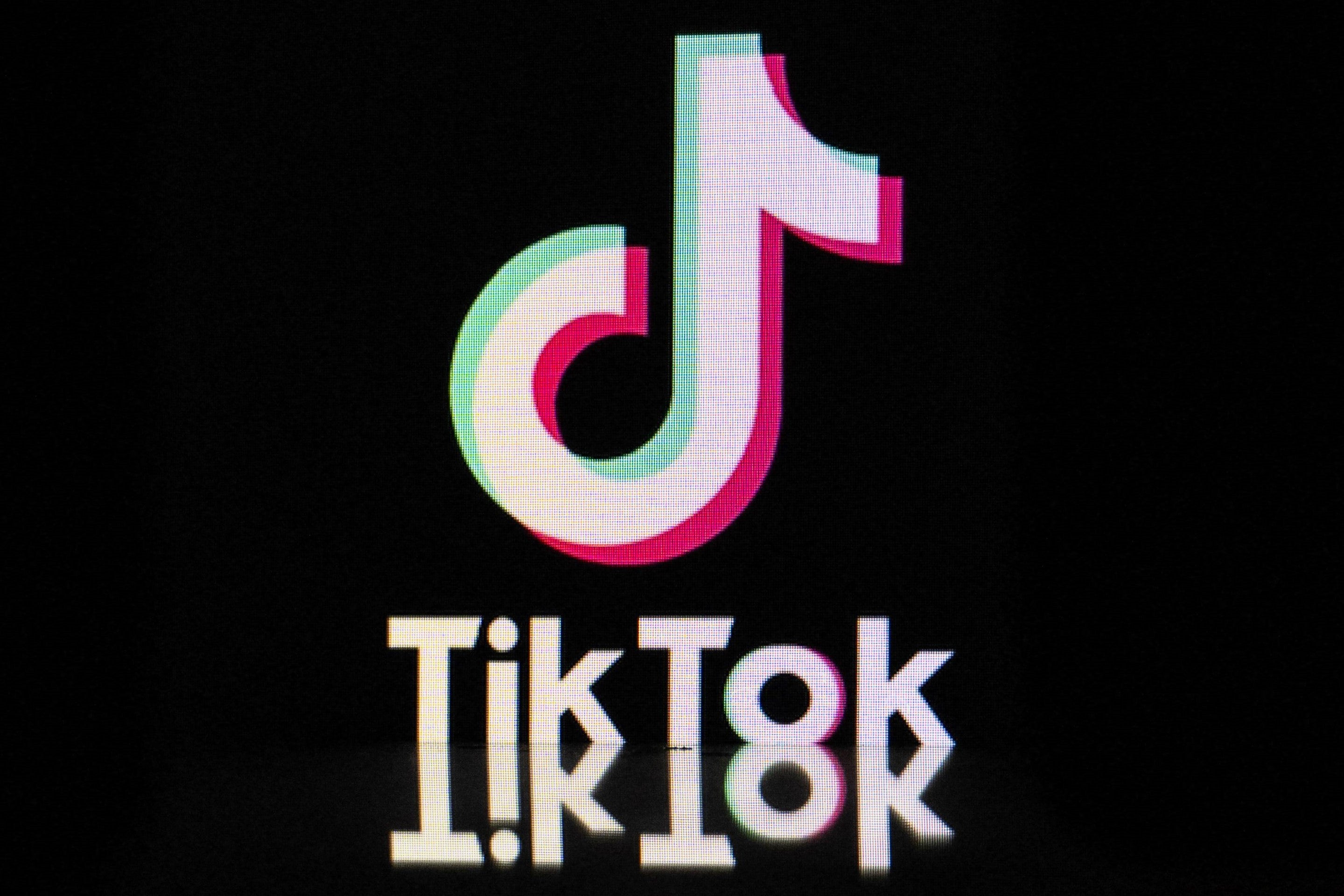 The logo for the TikTok app pictured in Mulhouse, France on 19 October, 2023