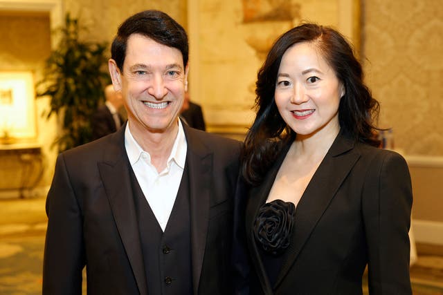 <p>Angela Chao and her husband Jim Breyer are seen here attending the AFI Awards Luncheon in Beverly Hills on 12 January 2024</p>
