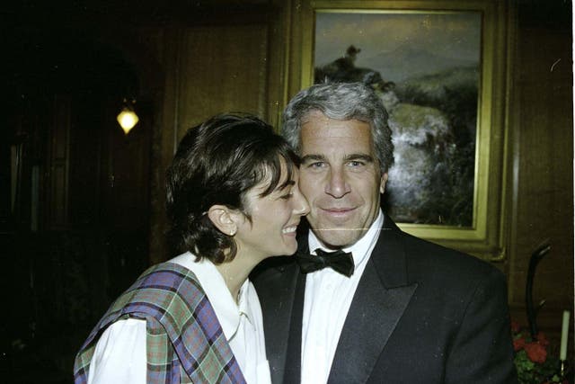 <p>The 62-year-old, pictured here with long-time friend Jeffrey Epstein, appeals against her sex trafficking conviction in New York on Tuesday</p>