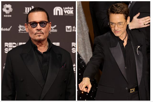 <p>Johnny Depp (left) and Robert Downey Jr</p>