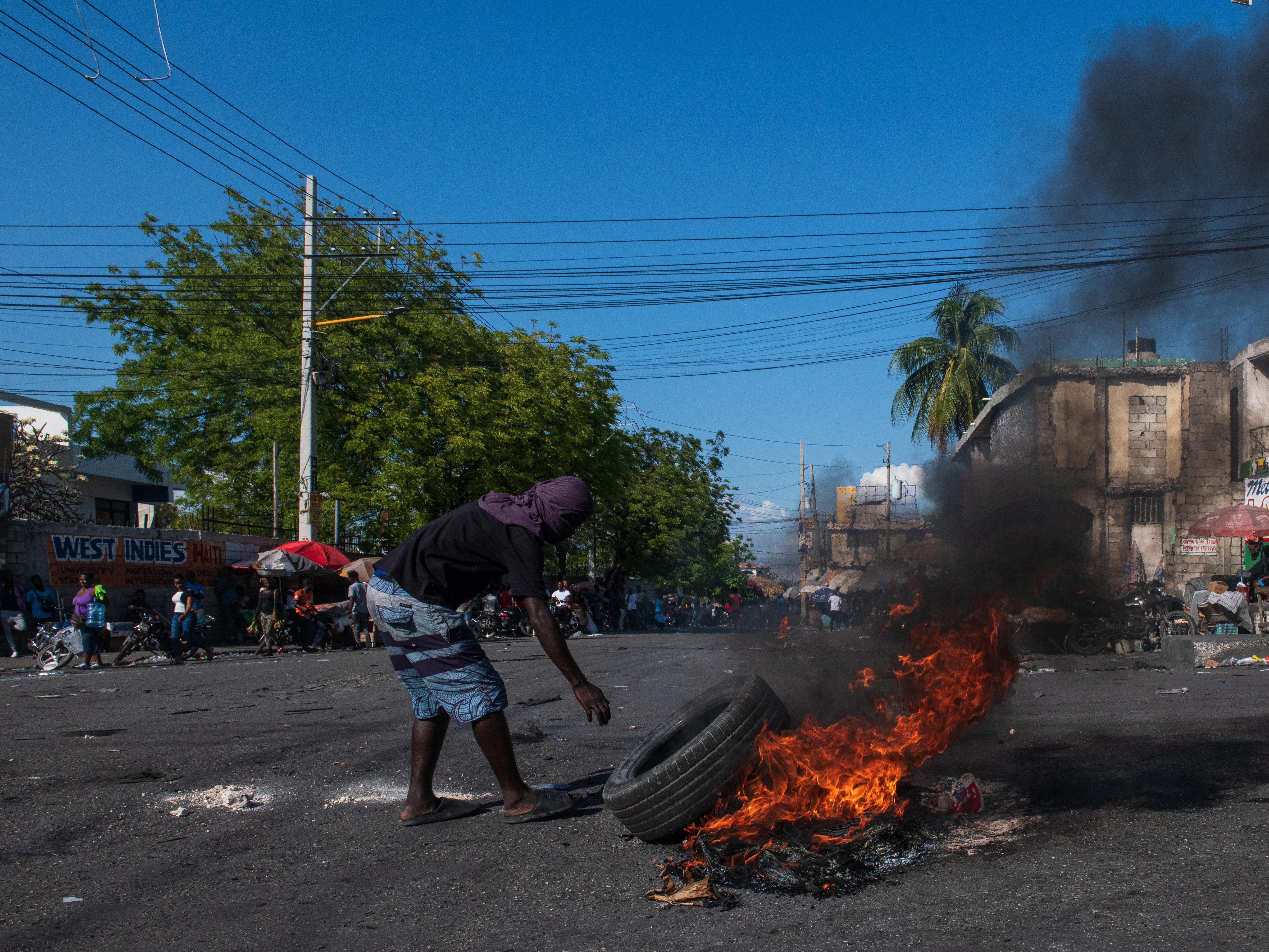 Protesters demand the resignation of prime minister Ariel Henry in Port-au-Prince, Haiti, 7 March 2024