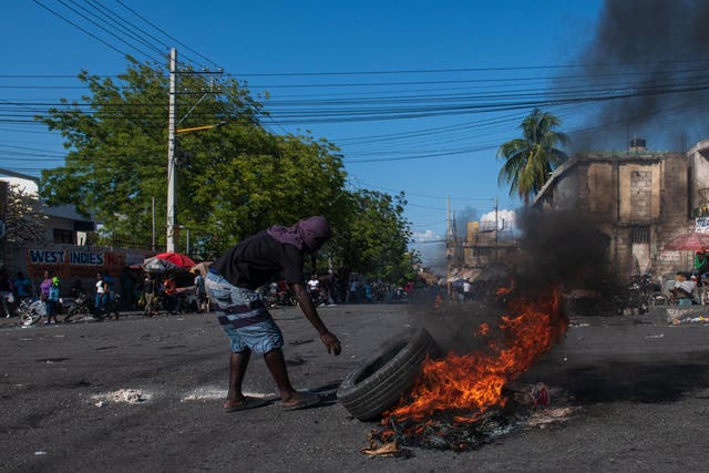 <p>Protesters demand the resignation of prime minister Ariel Henry in Port-au-Prince, Haiti, 7 March 2024</p>