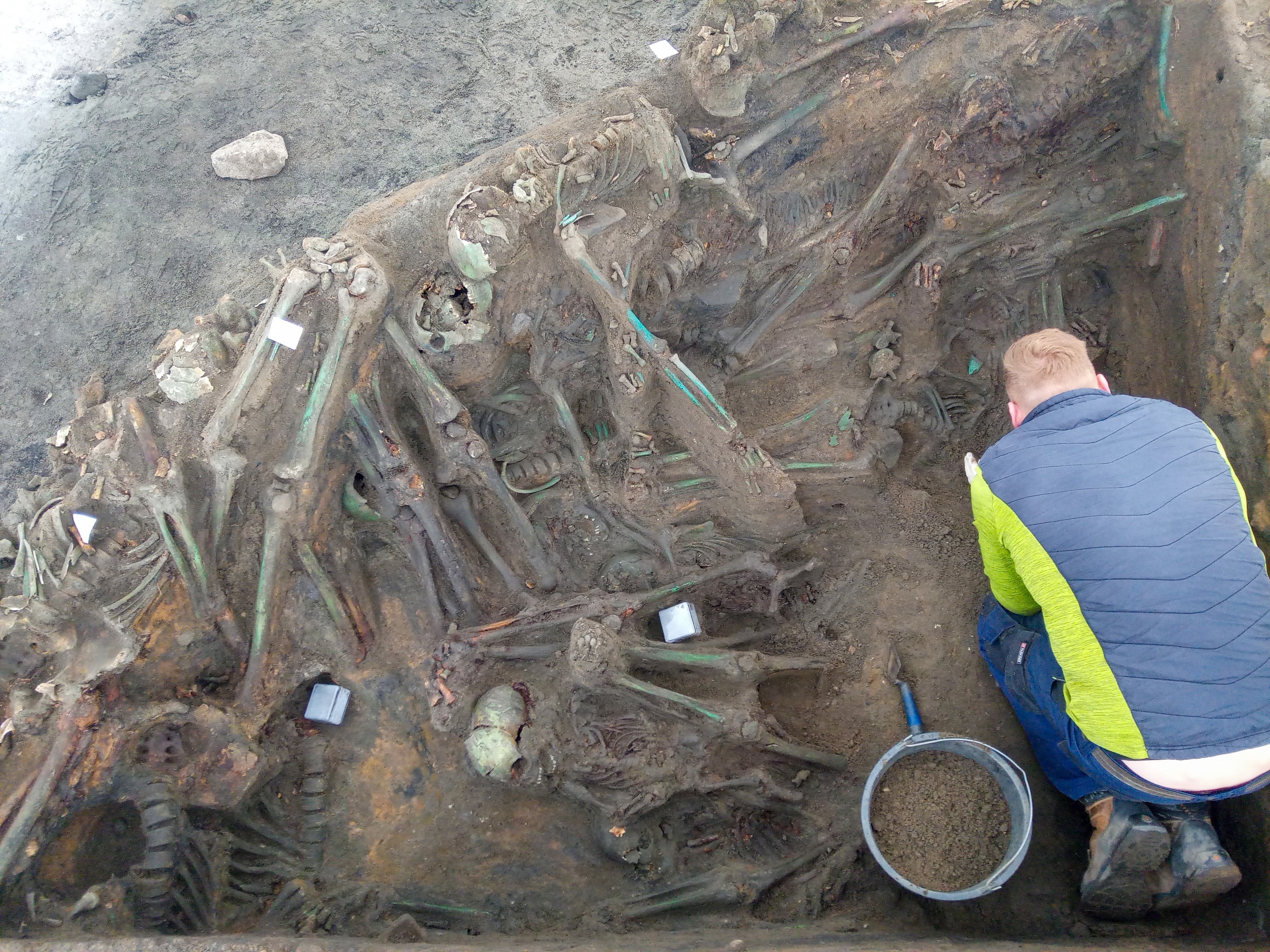 Tightly packed skeletons in mass grave unearthed in Nuremberg