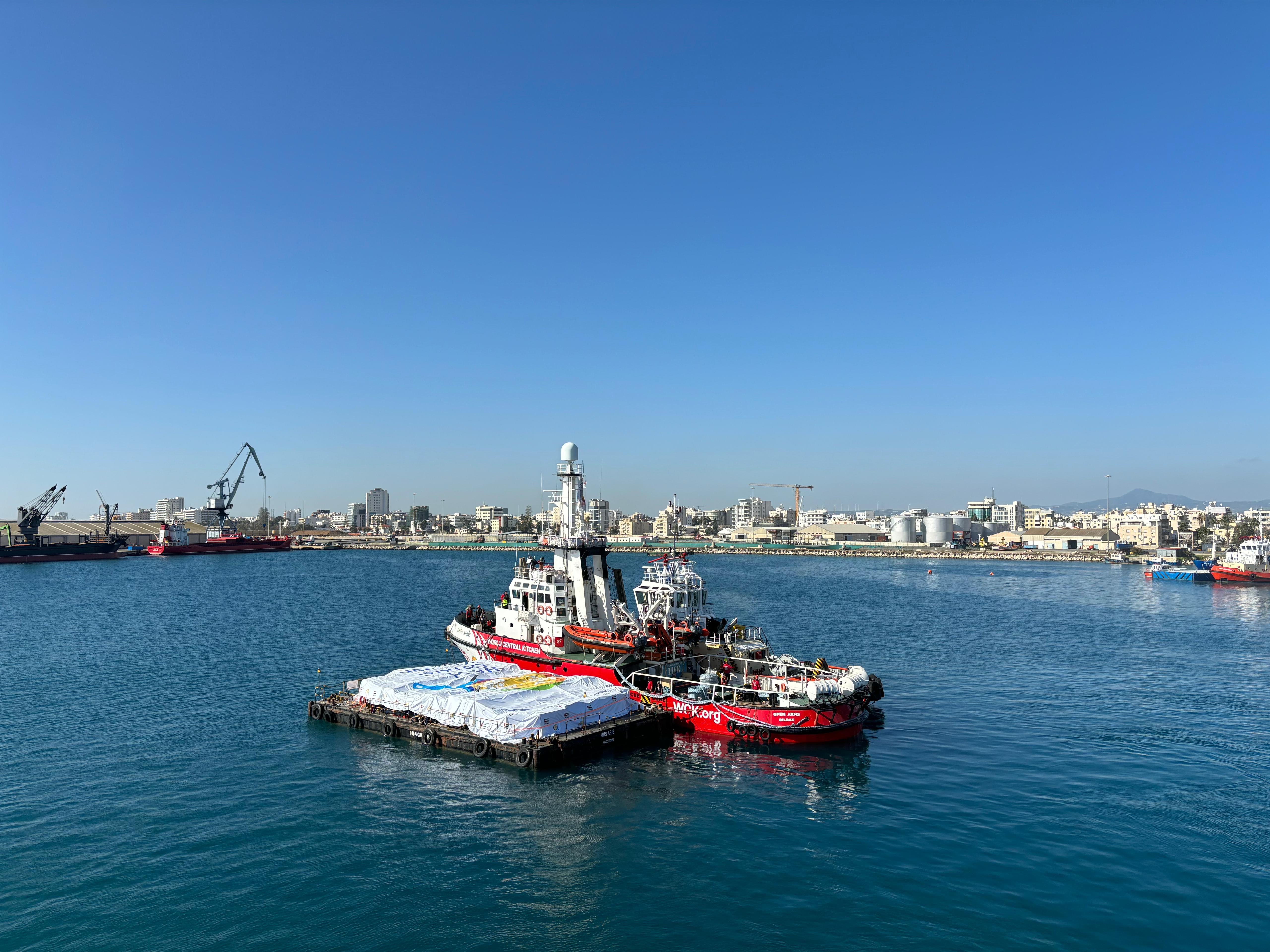 The Open Arms vessel sets sail for Gaza packed with aid sourced by World Central Kitchen