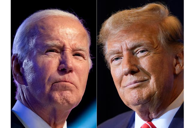 <p>President Joe Biden (left) and former president Donald Trump (right) </p>