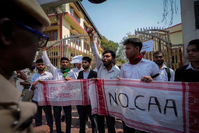 <p>Students protest against the Citizenship Amendment Act (CAA) in Guwahati, India </p>