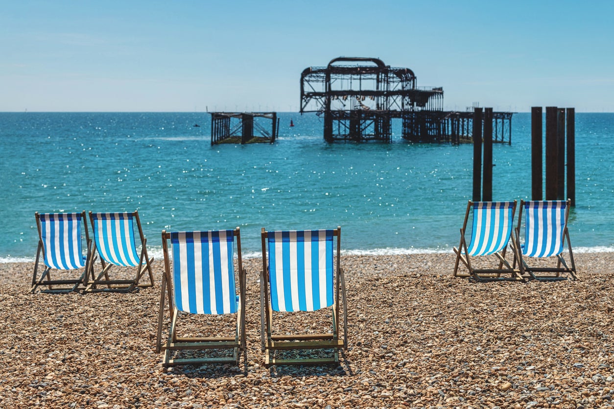 Pebbles, deckchairs and the Palace Pier bless Brighton Beach