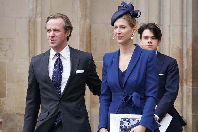 Thomas Kingston and Lady Gabriella Kingston in 2021 at a service of thanksgiving for the late Duke of Edinburgh (Kirsty O’Connor/PA)