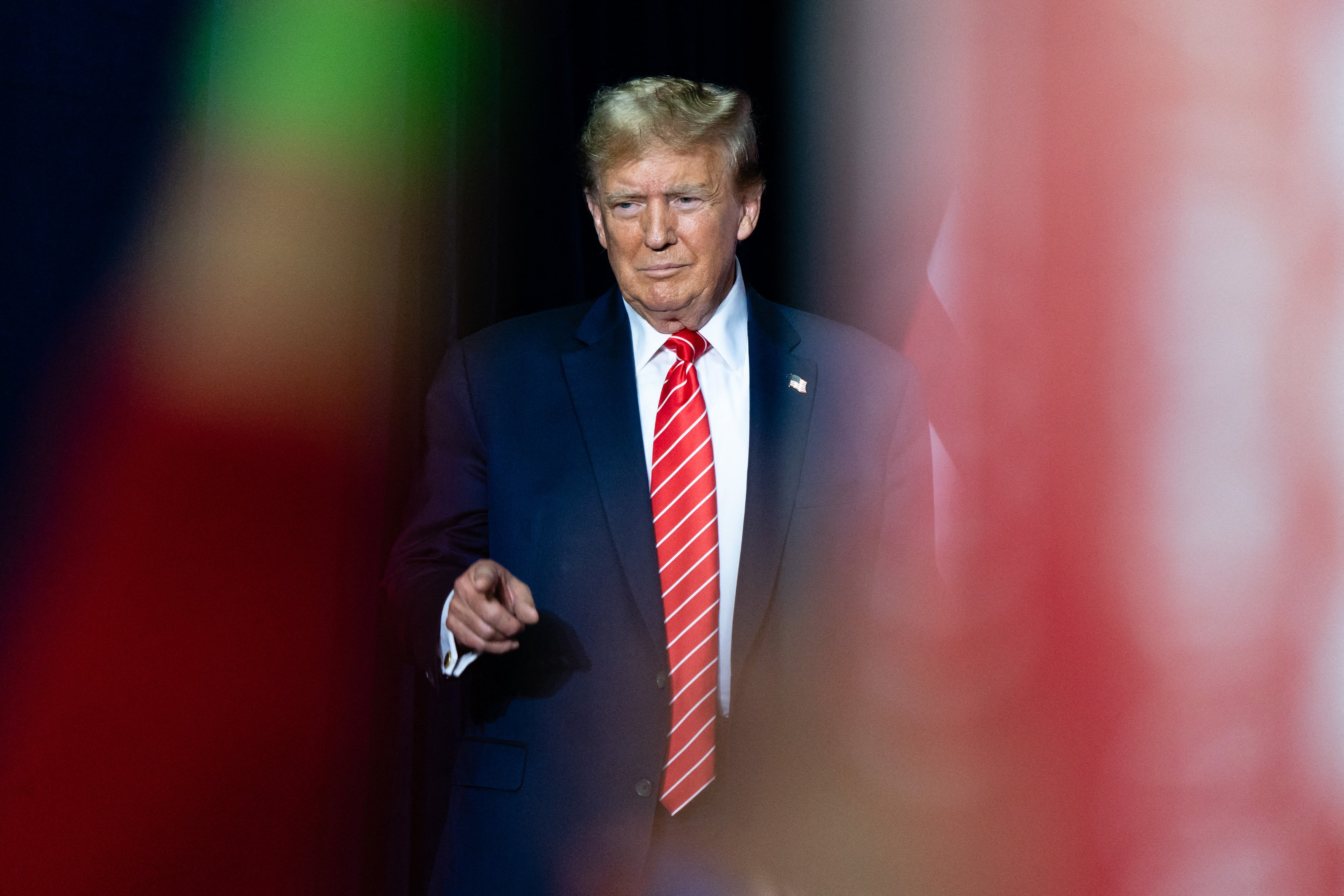 Donald Trump addresses supporters in Georgia on 9 March