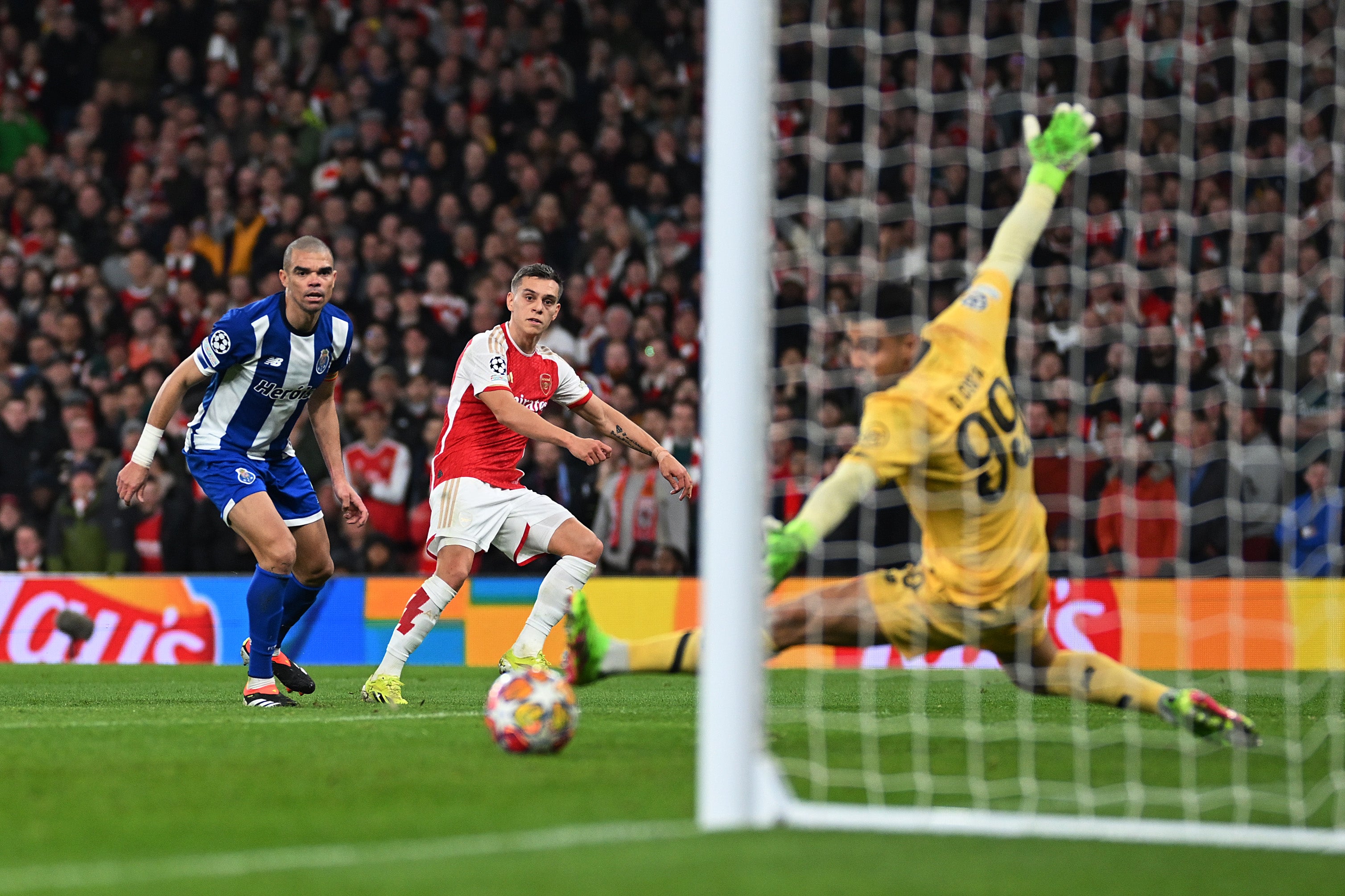 Leandro Trossard fires home Arsenal’s opening goal