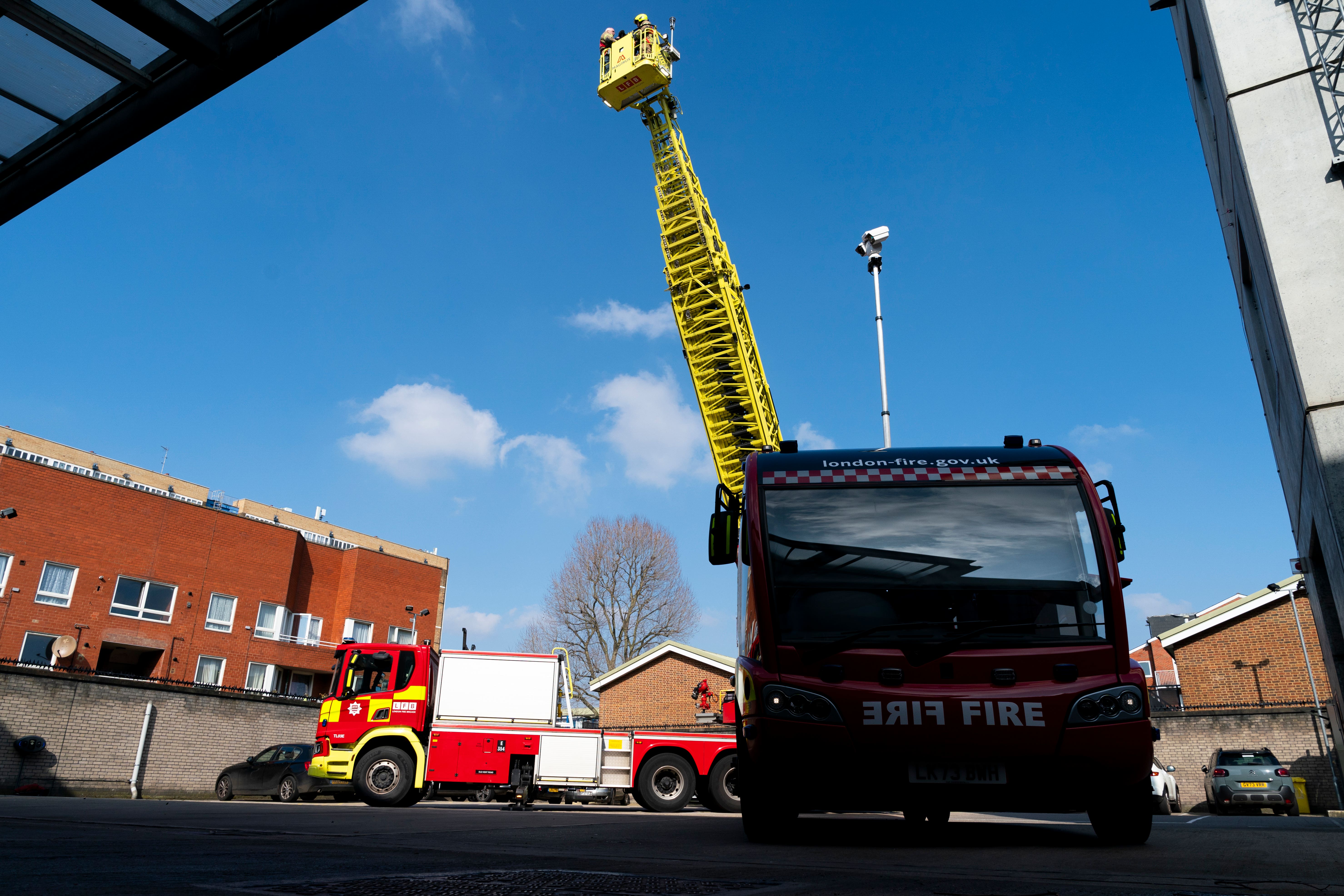 The London Fire Brigade is now using the tallest turntable ladders in its history (Jordan Pettitt/PA)