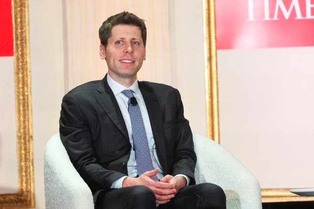 <p>Sam Altman speaks onstage during A Year In TIME at The Plaza Hotel on December 12, 2023 in New York City</p>