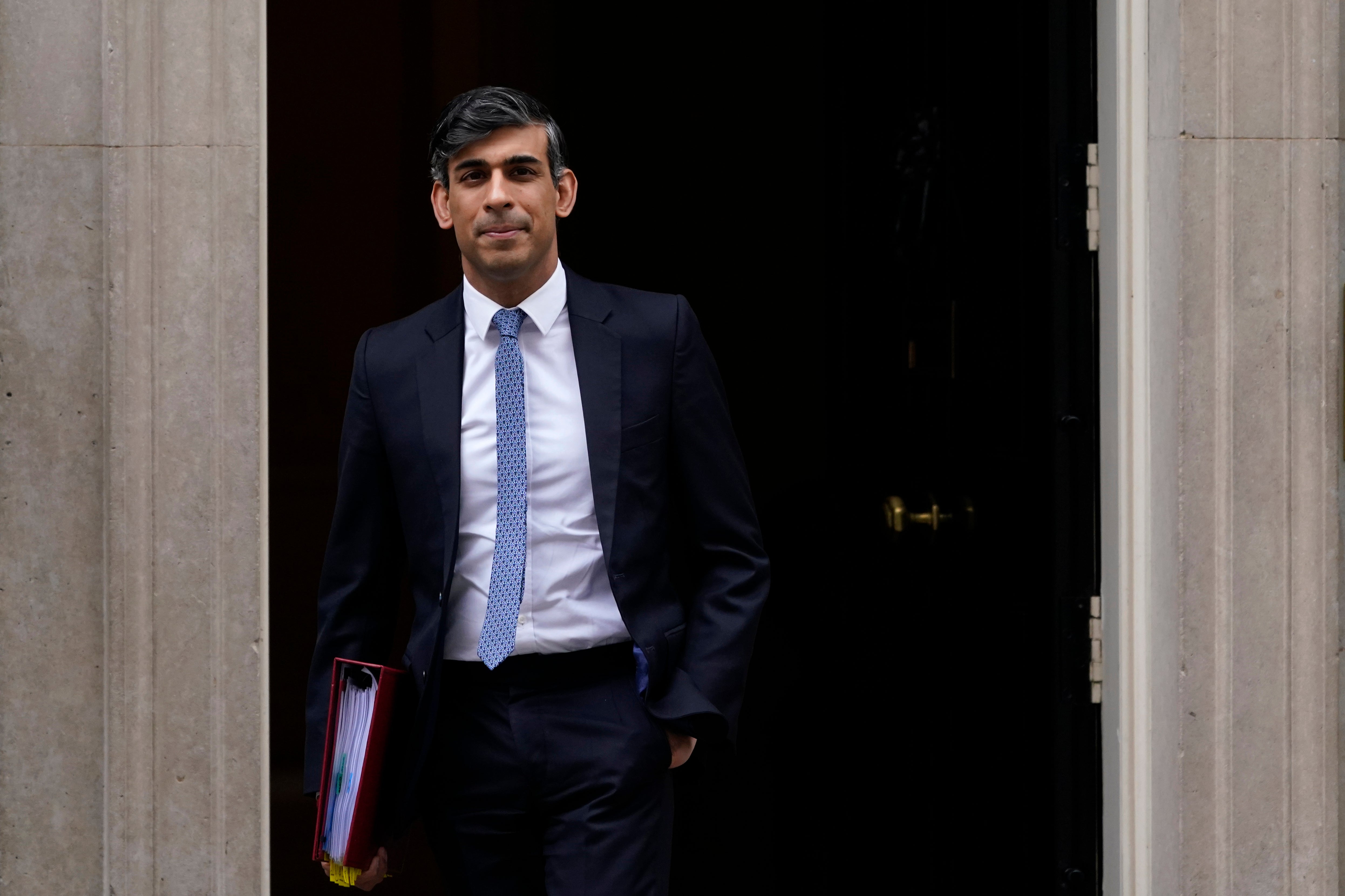 Prime Minster Rishi Sunak departs 10 Downing Street to go to the House of Commons for his weekly PMQS