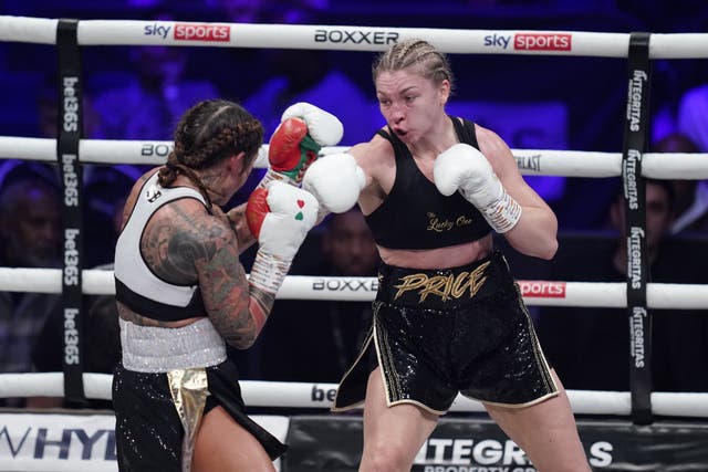 Lauren Price (right) will bid for her first professional world title (Andrew Matthews/PA)