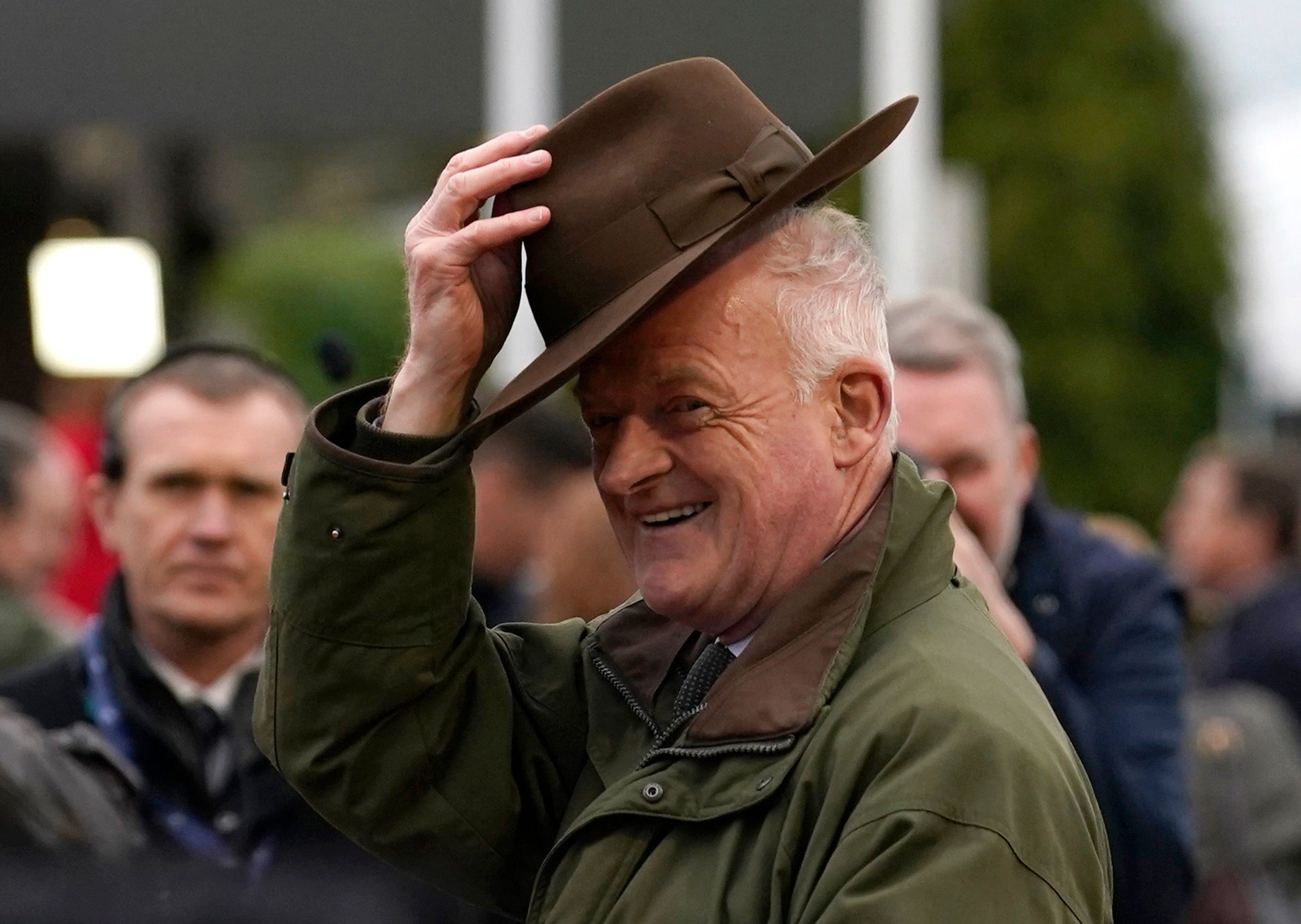 Willie Mullins celebrates his 100th winner after son Patrick won the Champion Bumper