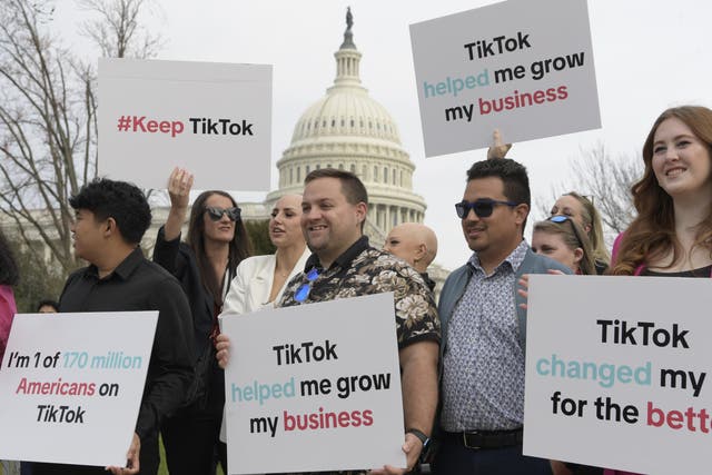 <p>Some TikTok creators marched in Washington DC against the ban</p>