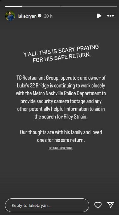 What did Luke Bryan mean by asking for prayers after Riley Strain went  missing following an evening of bar hopping at the country music star's  Nashville bar? - Quora