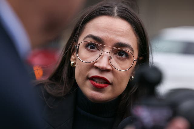 <p>Representative Alexandria Ocasio-Cortez urged the mayor on Tuesday evening to  reverse course on the Columbia protests </p>