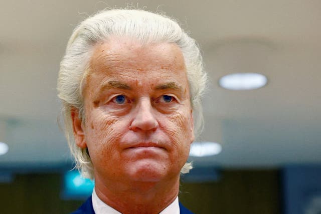 <p>File. Dutch far-right politician Geert Wilders </p>